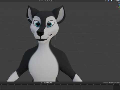 Thomas Anthro Husky 3D Model