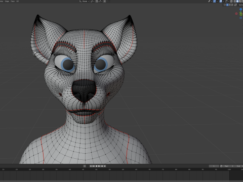 Thomas Anthro Husky 3D Model