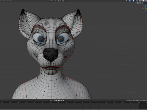 Thomas Anthro Husky 3D Model