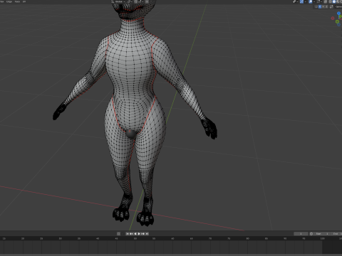 Thomas Anthro Husky 3D Model