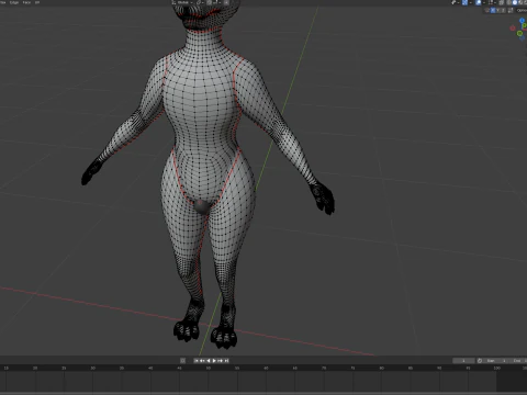 Thomas Anthro Husky 3D Model