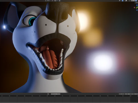 Thomas Anthro Husky 3D Model