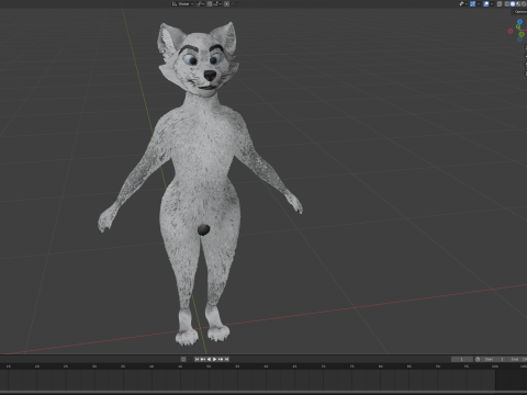 Thomas Anthro Husky 3D Model