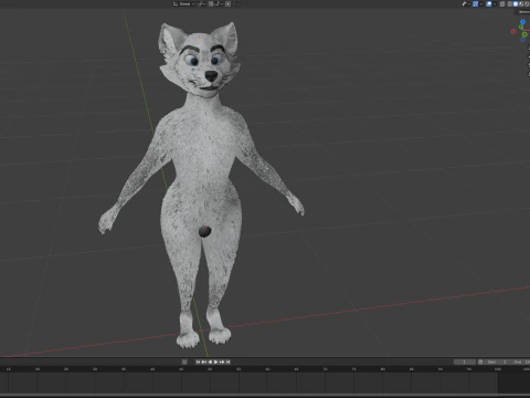 Thomas Anthro Husky 3D Model