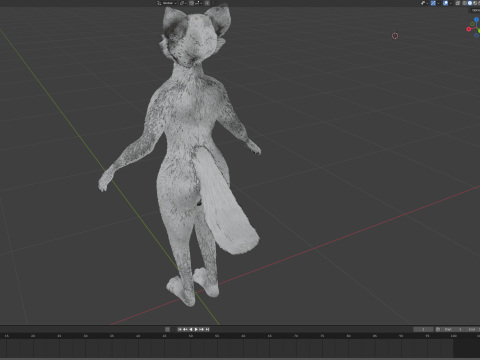 Thomas Anthro Husky 3D Model