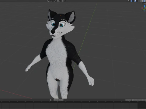 Thomas Anthro Husky 3D Model