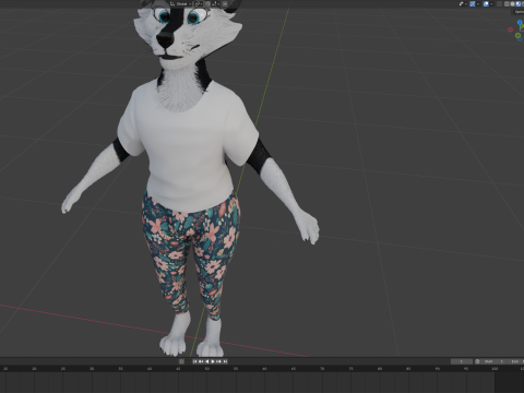 Thomas Anthro Husky 3D Model
