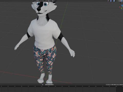 Thomas Anthro Husky 3D Model