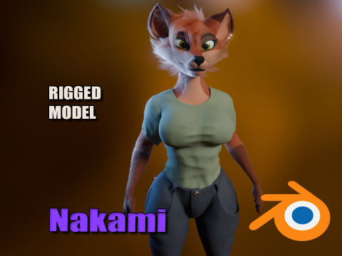 Nakami Anthro Fox 3D Model
