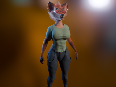 Nakami Anthro Fox Modello 3D