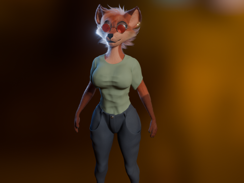 Nakami Anthro Fox Modello 3D