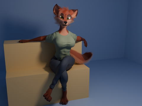 Nakami Anthro Fox Modello 3D