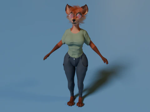 Nakami Anthro Fox Modello 3D