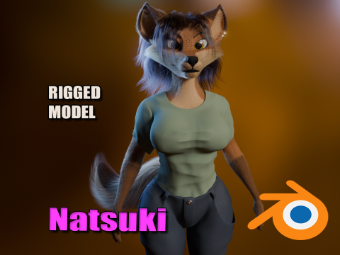 Natsuki Anthro Fox 3D Model