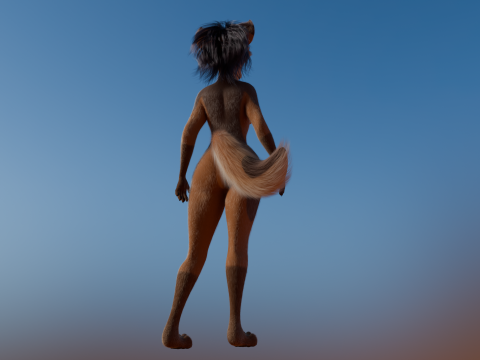 Natsuki Anthro Fox 3D Model