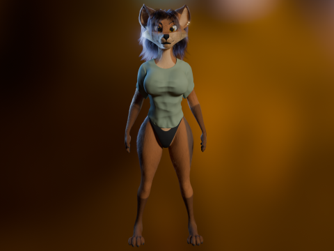 Natsuki Anthro Fox 3D Model
