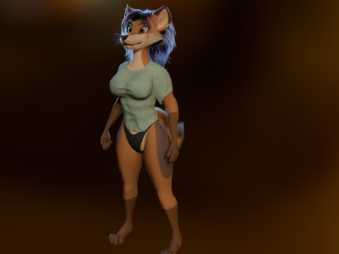 Natsuki Anthro Fox 3D Model
