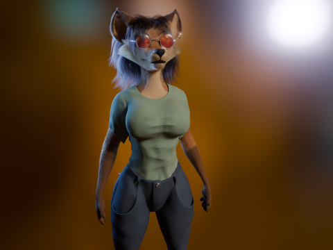Natsuki Anthro Fox 3D Model