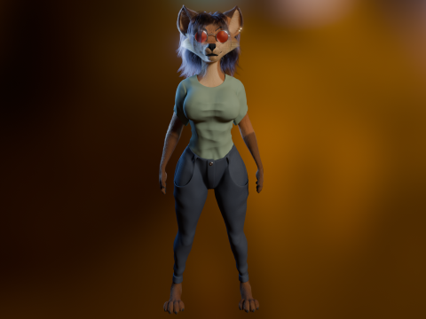 Natsuki Anthro Fox 3D Model