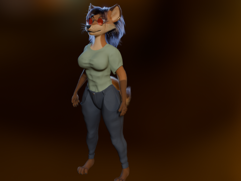 Natsuki Anthro Fox 3D Model