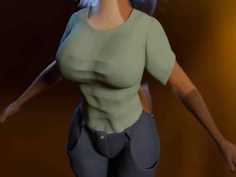 Natsuki Anthro Fox 3D Model