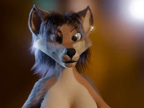 Natsuki Anthro Fox 3D Model