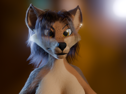 Natsuki Anthro Fox 3D Model