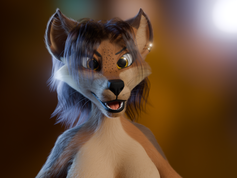 Natsuki Anthro Fox 3D Model