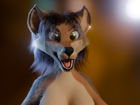 Natsuki Anthro Fox 3D Model