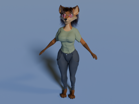 Natsuki Anthro Fox 3D Model
