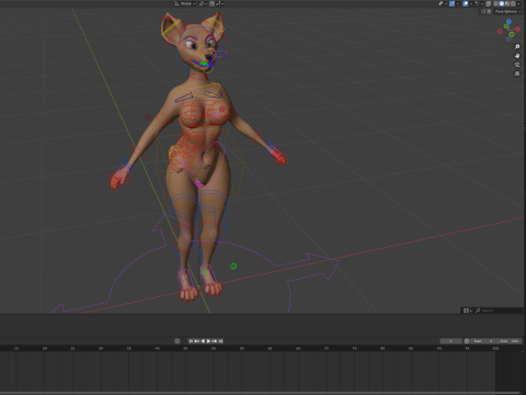 Natsuki Anthro Fox 3D Model
