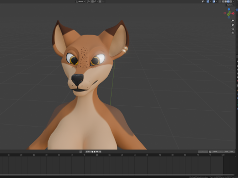 Natsuki Anthro Fox 3D Model