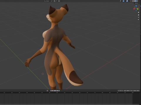 Natsuki Anthro Fox 3D Model