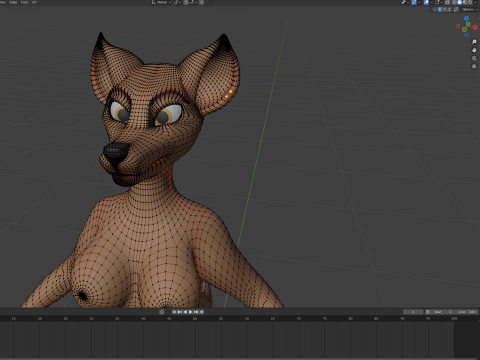 Natsuki Anthro Fox 3D Model