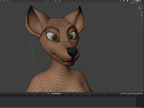 Natsuki Anthro Fox 3D Model