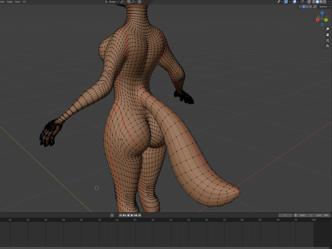 Natsuki Anthro Fox 3D Model