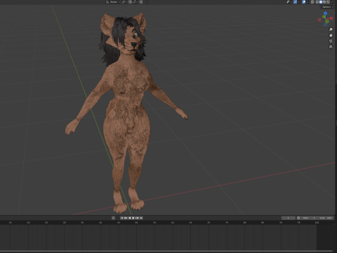 Natsuki Anthro Fox 3D Model