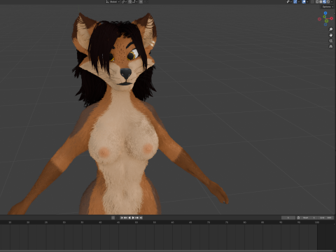 Natsuki Anthro Fox 3D Model