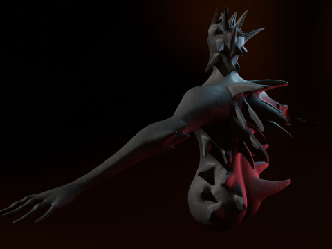 Giant Cursed Slender Entity 3Dモデル