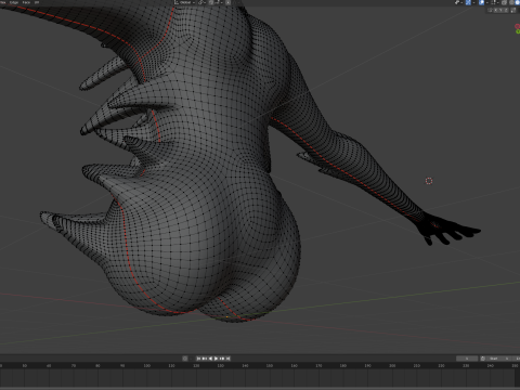 Giant Cursed Slender Entity 3Dモデル