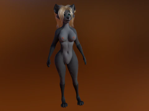 Yumi Anthro Fox 3D Model