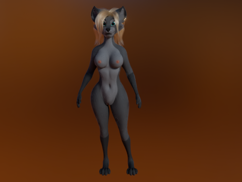 Yumi Anthro Fox 3D Модель