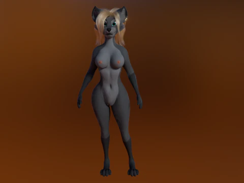 Yumi Anthro Fox 3D Model