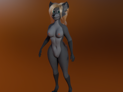 Yumi Anthro Fox 3D Модель