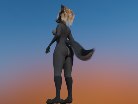 Yumi Anthro Fox 3D Модель