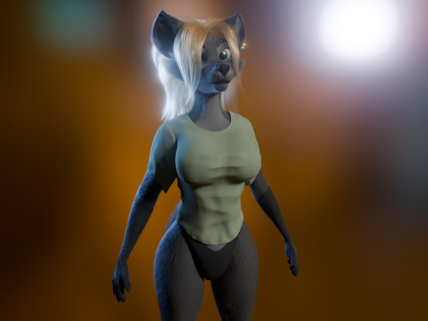 Yumi Anthro Fox 3D Модель