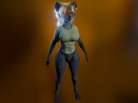 Yumi Anthro Fox 3D Модель