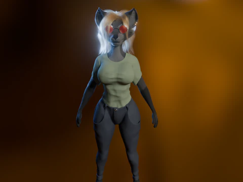 Yumi Anthro Fox 3D Model