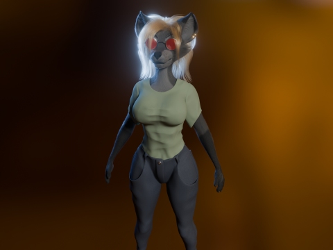 Yumi Anthro Fox 3D Модель