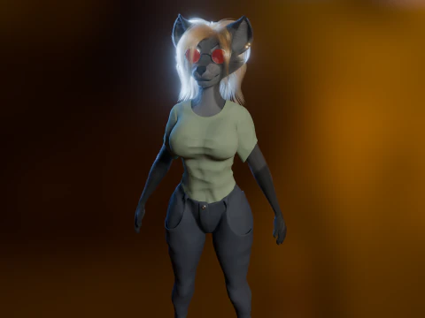 Yumi Anthro Fox 3D Model